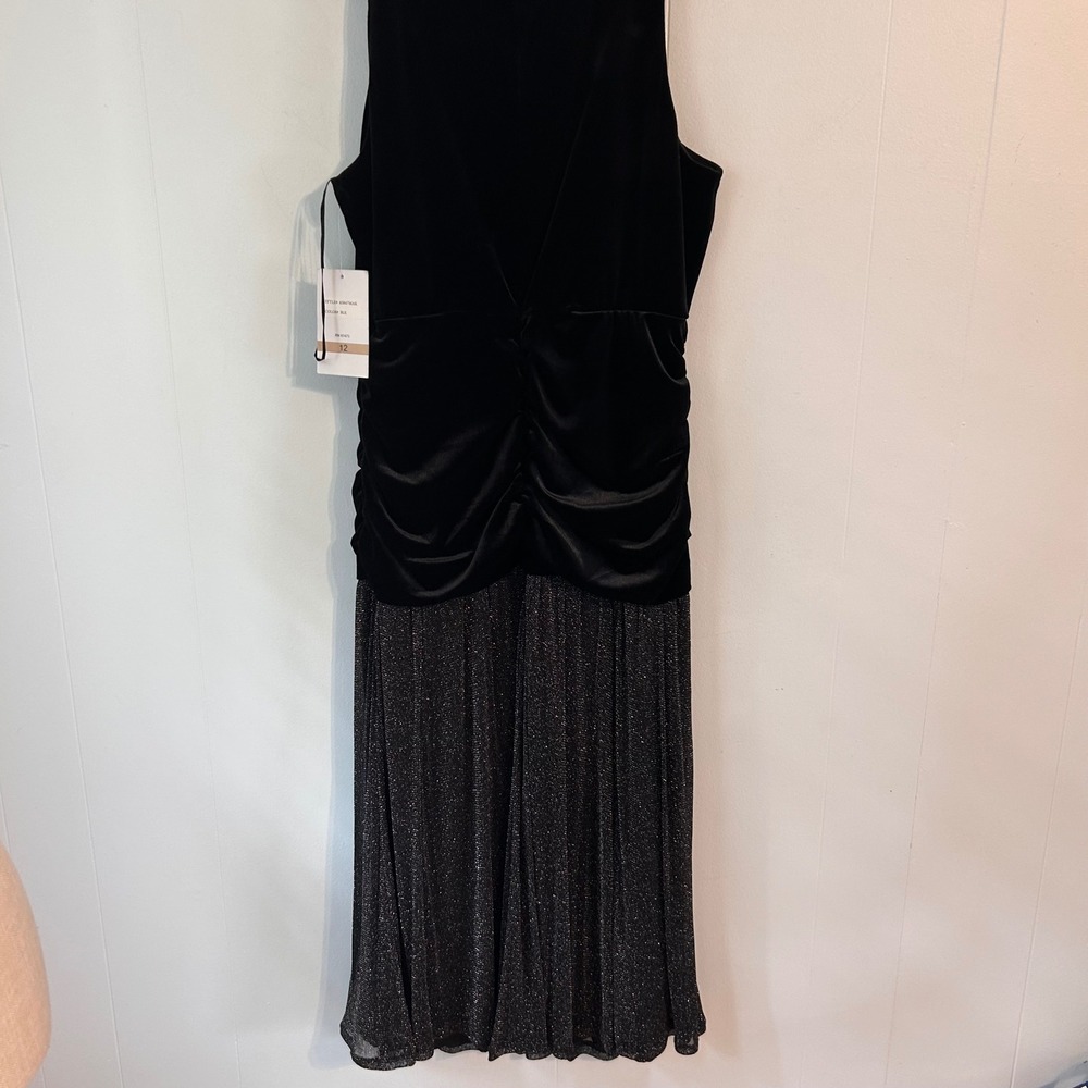 LanTing Black Formal Jumpsuit 3/4 Sleeve Belted Wide Leg Overskirt‎ Evening Gown